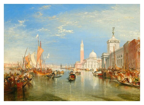 Staklena slika - Joseph Mallord William Turner, Venice the Dogana and San Giorgio Maggiore, reprodukcije (70x50 cm)