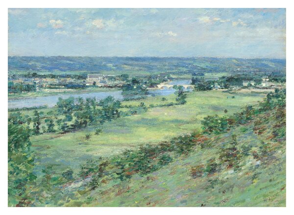 Staklena slika - Theodore Robinson, The Valley of the Seine, From the Hills of Giverny, reprodukcije (70x50 cm)