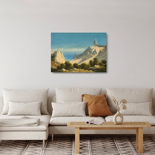 Staklena slika - Georg Emil Libert, View of Sommerspiret, the Cliffs of Møn, reprodukcije (70x50 cm)