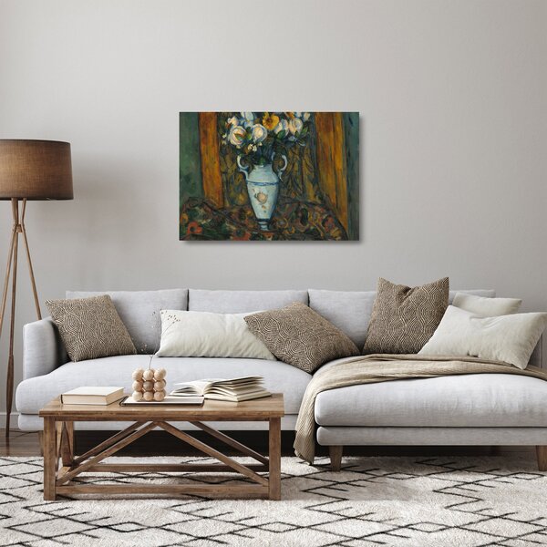 Staklena slika - Paul Cézanne, Vase of Flowers, reprodukcije (70x50 cm)