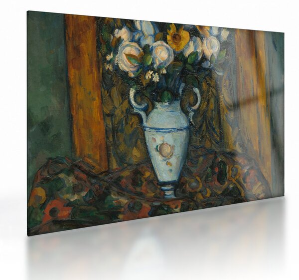 Staklena slika - Paul Cézanne, Vase of Flowers, reprodukcije (70x50 cm)