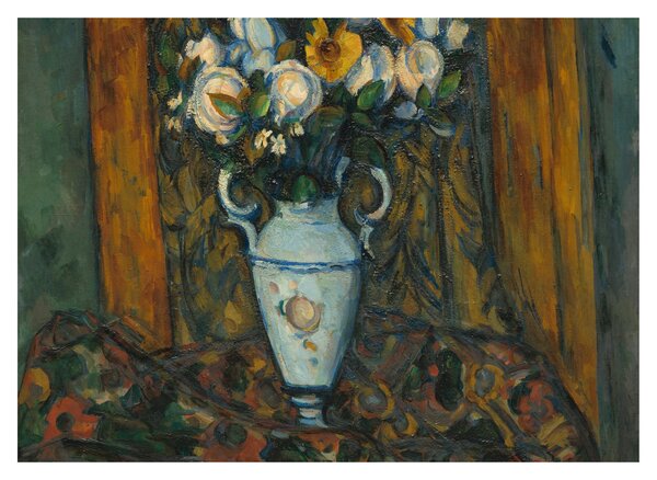 Staklena slika - Paul Cézanne, Vase of Flowers, reprodukcije (70x50 cm)