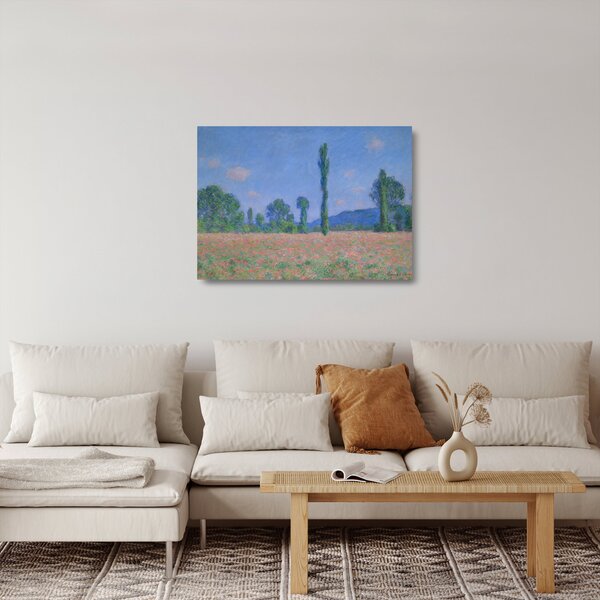 Staklena slika - Claude Monet, Poppy Field (Giverny), reprodukcije (70x50 cm)