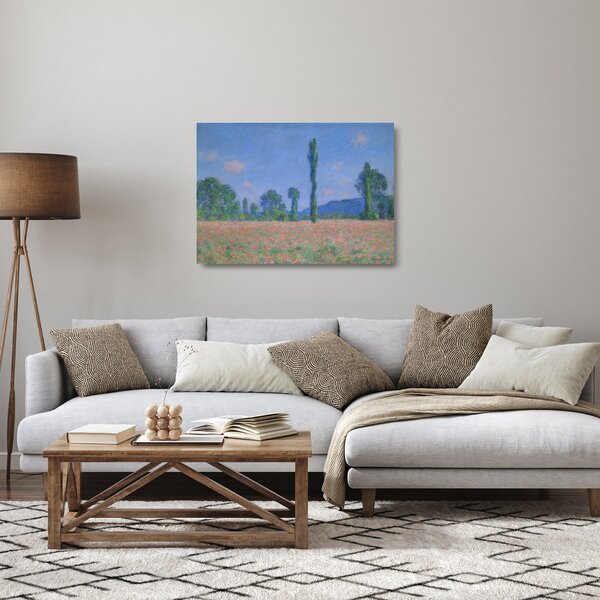 Staklena slika - Claude Monet, Poppy Field (Giverny), reprodukcije (70x50 cm)