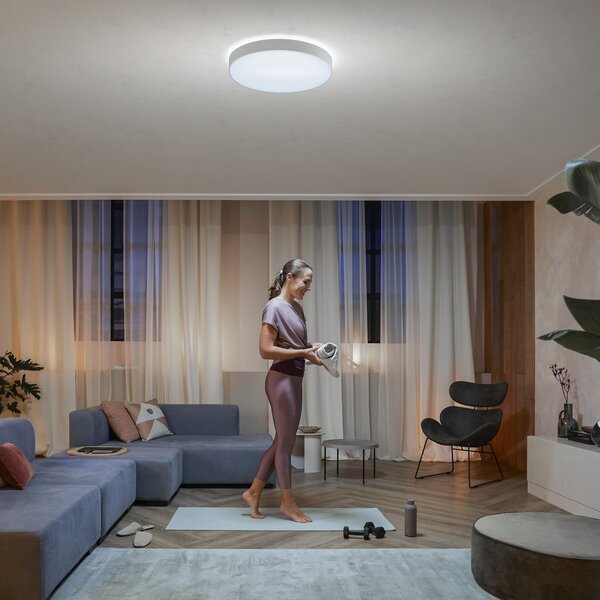 Stropne Svjetiljka Philips Hue, Philips Hue, prigušiv, Bijela, Dnevna soba, Metal, Moderan