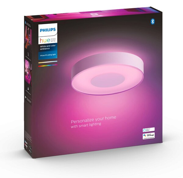 Stropne Svjetiljka Philips Hue, Philips Hue, prigušiv, Bijela, Dnevna soba, Metal, Moderan