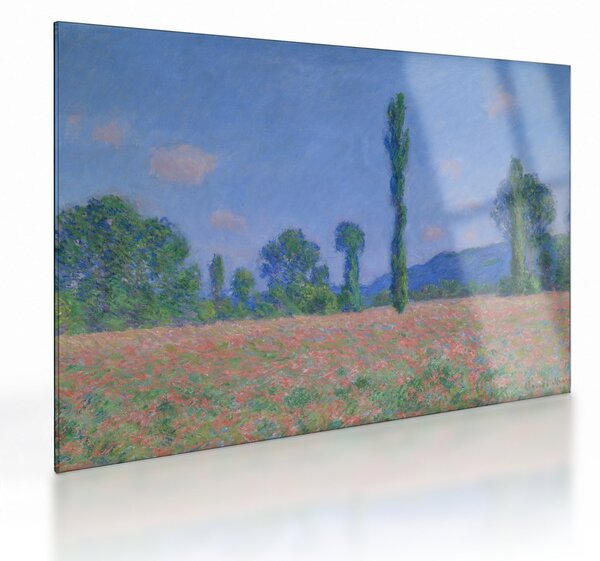Staklena slika - Claude Monet, Poppy Field (Giverny), reprodukcije (70x50 cm)