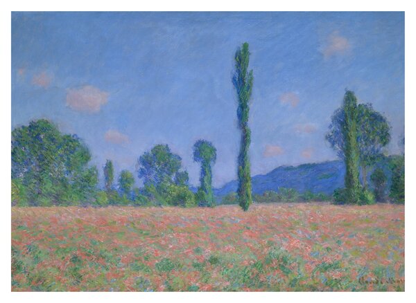 Staklena slika - Claude Monet, Poppy Field (Giverny), reprodukcije (70x50 cm)