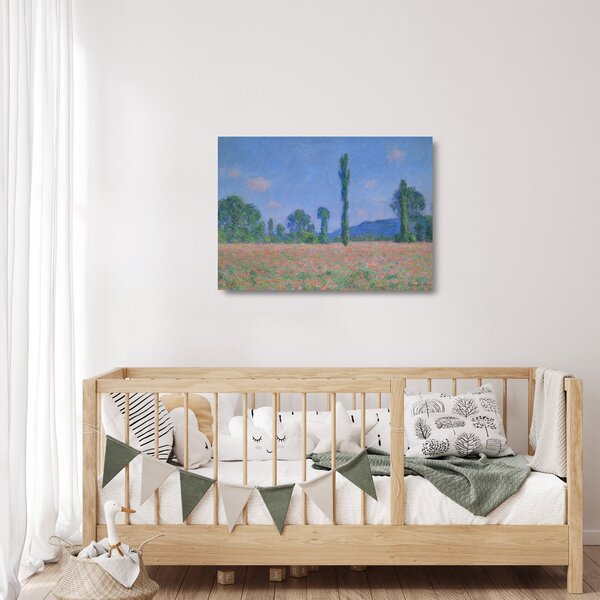 Staklena slika - Claude Monet, Poppy Field (Giverny), reprodukcije (70x50 cm)