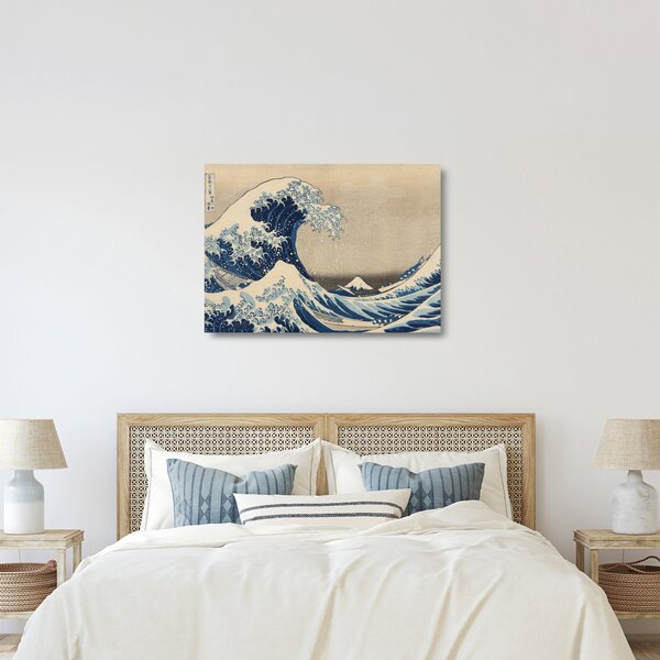 Staklena slika - Katsushika Hokusai, Under the Wave off Kanagawa, reprodukcije (70x50 cm)