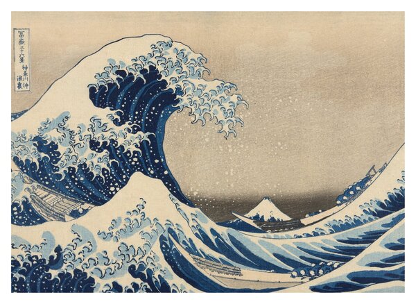 Staklena slika - Katsushika Hokusai, Under the Wave off Kanagawa, reprodukcije (70x50 cm)