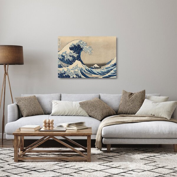 Staklena slika - Katsushika Hokusai, Under the Wave off Kanagawa, reprodukcije (70x50 cm)