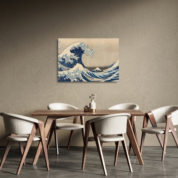 Staklena slika - Katsushika Hokusai, Under the Wave off Kanagawa, reprodukcije (70x50 cm)