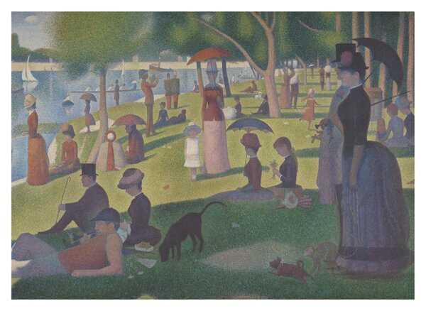 Staklena slika - Georges Seurat, A Sunday on La Grande Jatte, reprodukcije (70x50 cm)