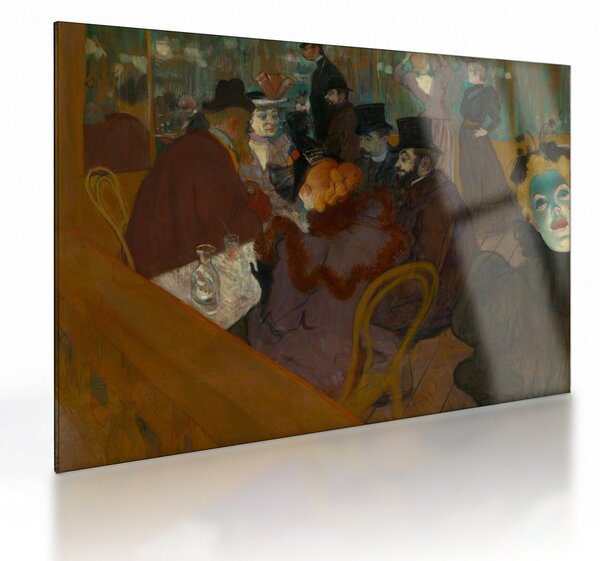Staklena slika - Henri de Toulouse-Lautrec, At the Moulin Rouge, reprodukcije (70x50 cm)