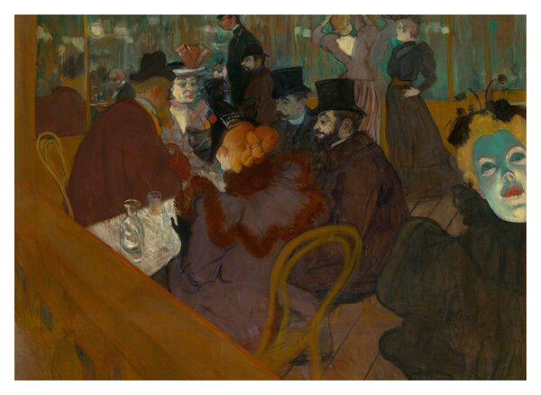 Staklena slika - Henri de Toulouse-Lautrec, At the Moulin Rouge, reprodukcije (70x50 cm)