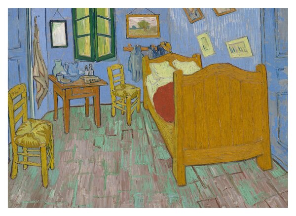Staklena slika - Vincent van Gogh, The Bedroom, reprodukcije (70x50 cm)
