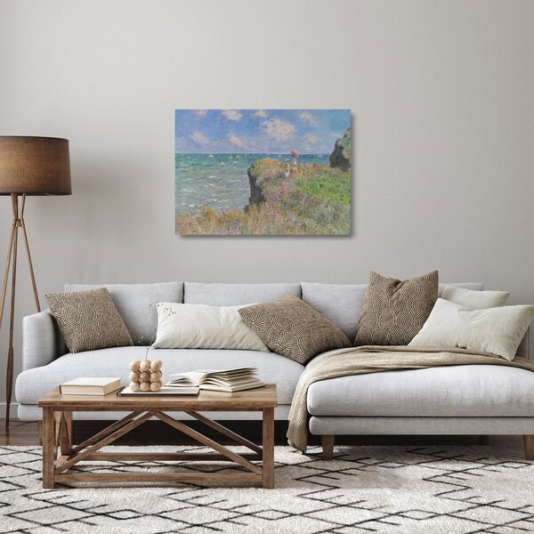 Staklena slika - Claude Monet, Cliff Walk at Pourville, reprodukcije (70x50 cm)