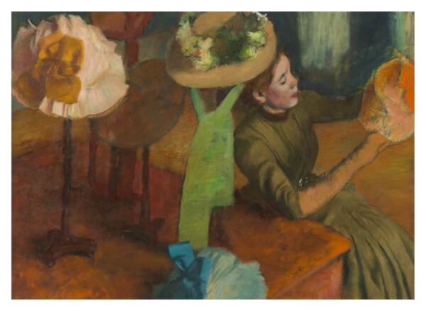 Staklena slika - Edgar Degas, The Millinery Shop, reprodukcije (70x50 cm)