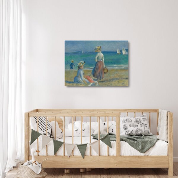 Staklena slika - Auguste Renoir, Figures on the Beach, reprodukcije (70x50 cm)