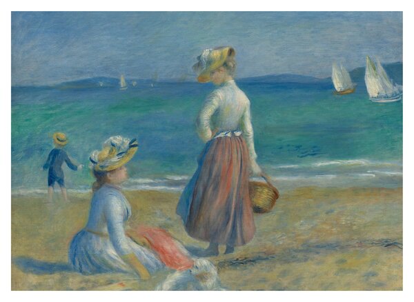 Staklena slika - Auguste Renoir, Figures on the Beach, reprodukcije (70x50 cm)