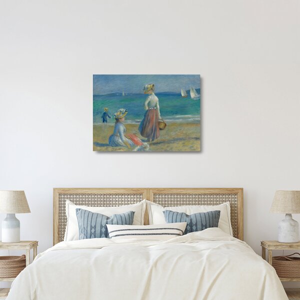 Staklena slika - Auguste Renoir, Figures on the Beach, reprodukcije (70x50 cm)