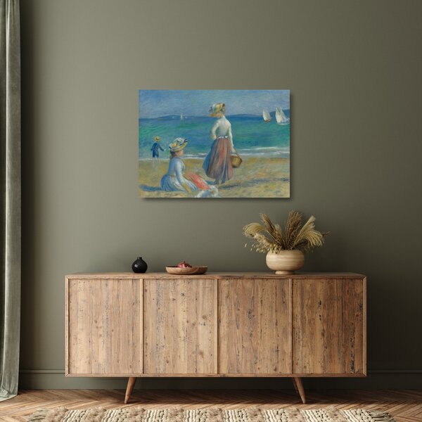 Staklena slika - Auguste Renoir, Figures on the Beach, reprodukcije (70x50 cm)