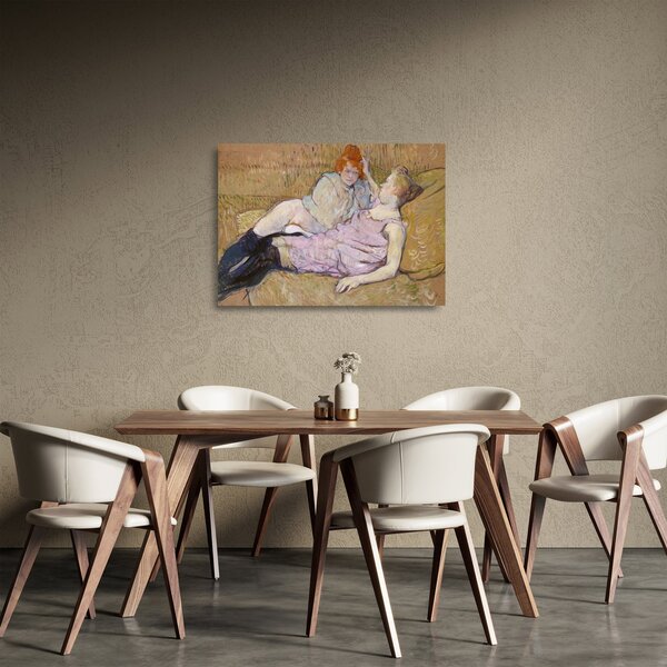 Staklena slika - Henri de Toulouse-Lautrec, The Sofa, reprodukcije (70x50 cm)