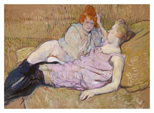 Staklena slika - Henri de Toulouse-Lautrec, The Sofa, reprodukcije (70x50 cm)