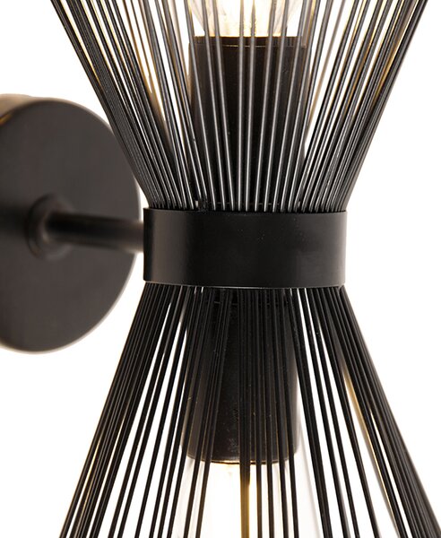 Zidna svjetiljka u stilu art deco crna 2-svjetla - Broom