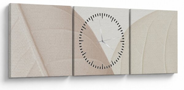 Slika - Teksturirano lišće (sa satom) (90x30 cm)