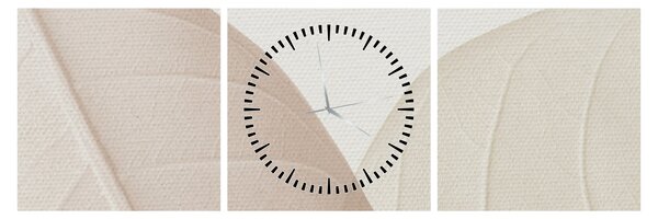 Slika - Teksturirano lišće (sa satom) (90x30 cm)