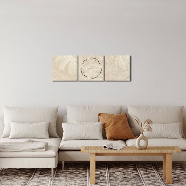 Slika - Lišće u teksturi (sa satom) (90x30 cm)