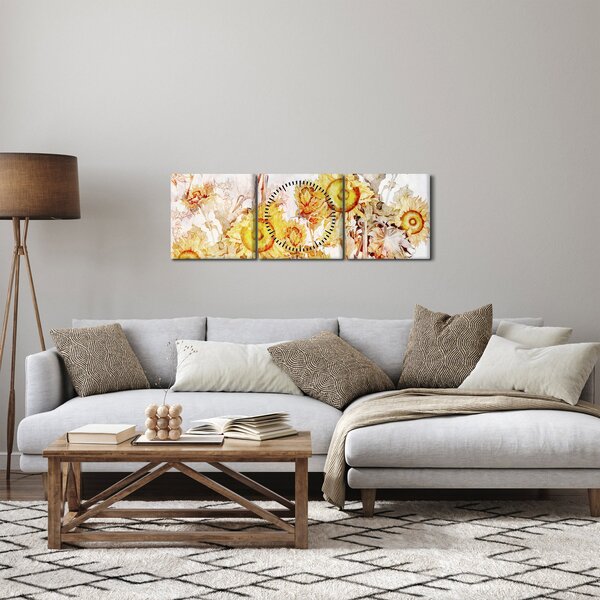 Slika - Slikani suncokret (sa satom) (90x30 cm)