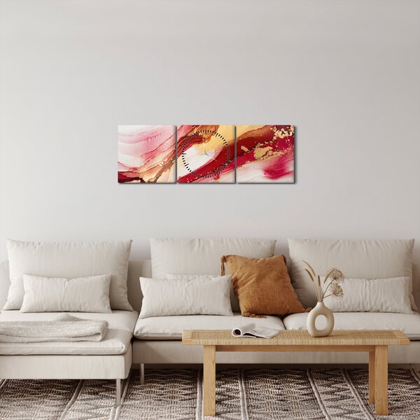 Slika - Apstrakcija (sa satom) (90x30 cm)