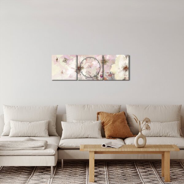 Slika - Slikano cvijeće (sa satom) (90x30 cm)