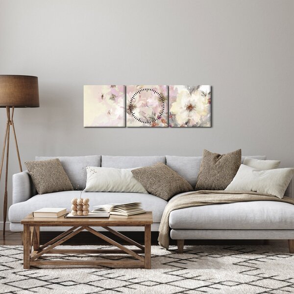 Slika - Slikano cvijeće (sa satom) (90x30 cm)