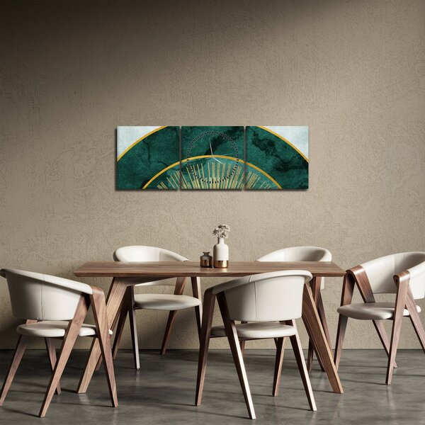 Slika - Oblici sa zlatnom teksturom (sa satom) (90x30 cm)