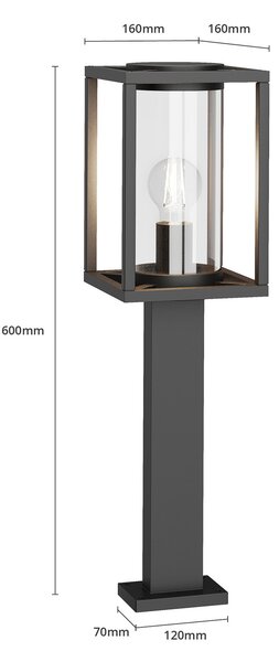 Vanjske Svjetiljka Lucande, Ferda, prigušiv, Crno, Terasa, Aluminij, Moderan