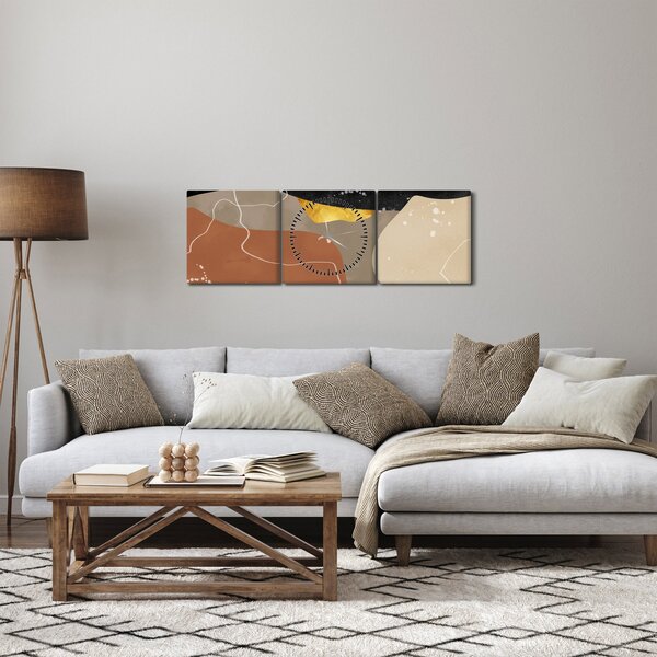 Slika - Apstrakcija (sa satom) (90x30 cm)