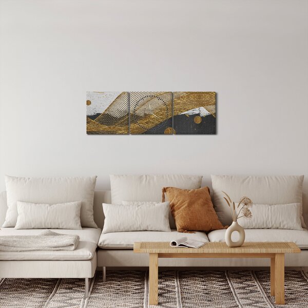 Slika - Zlatno perje (sa satom) (90x30 cm)