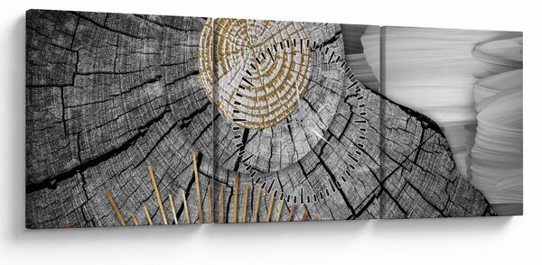Slika - Deblo u kolažu (sa satom) (90x30 cm)