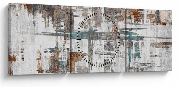 Slika - Apstraktni potezi (sa satom) (90x30 cm)