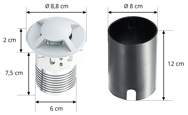 Vanjske Svjetiljka Lucande, Milara, prigušiv, Metalik, Terasa, Aluminij, Moderan