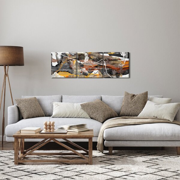 Slika - Apstrakcija (sa satom) (90x30 cm)