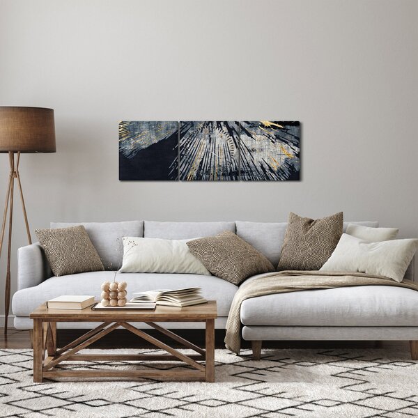 Slika - Apstrakcija (sa satom) (90x30 cm)