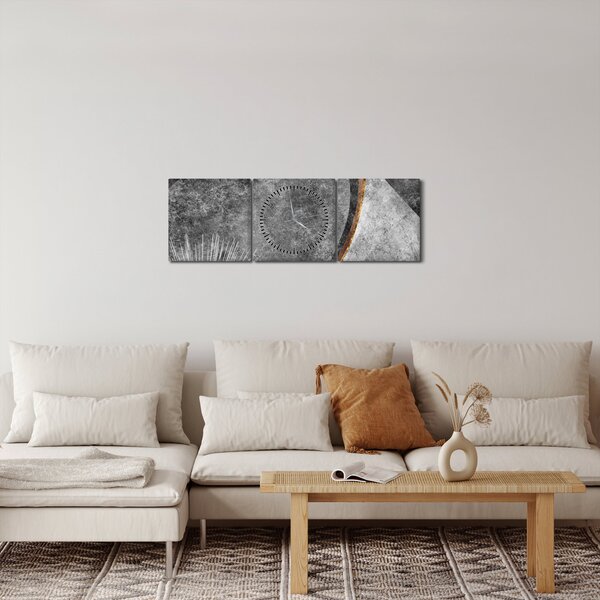 Slika - Apstrakcija u betonu (sa satom) (90x30 cm)