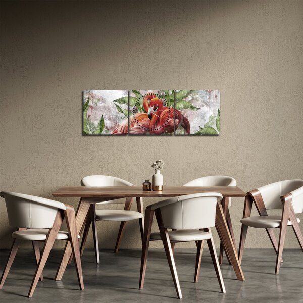 Slika - Flamingosi (sa satom) (90x30 cm)