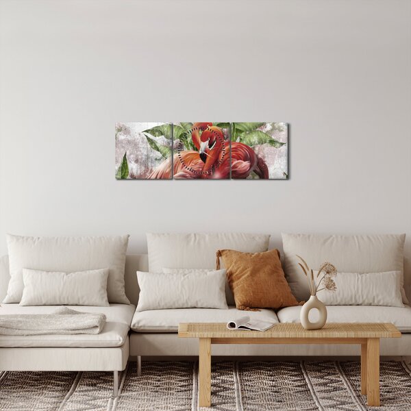 Slika - Flamingosi (sa satom) (90x30 cm)