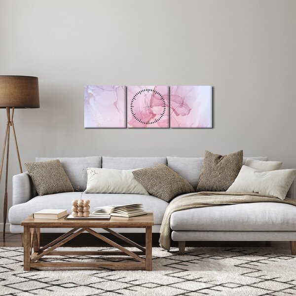 Slika - Ružičaste mrlje (sa satom) (90x30 cm)